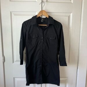 Gold Drama Black Long Sleeve Shirt Dress Size Medium NEW